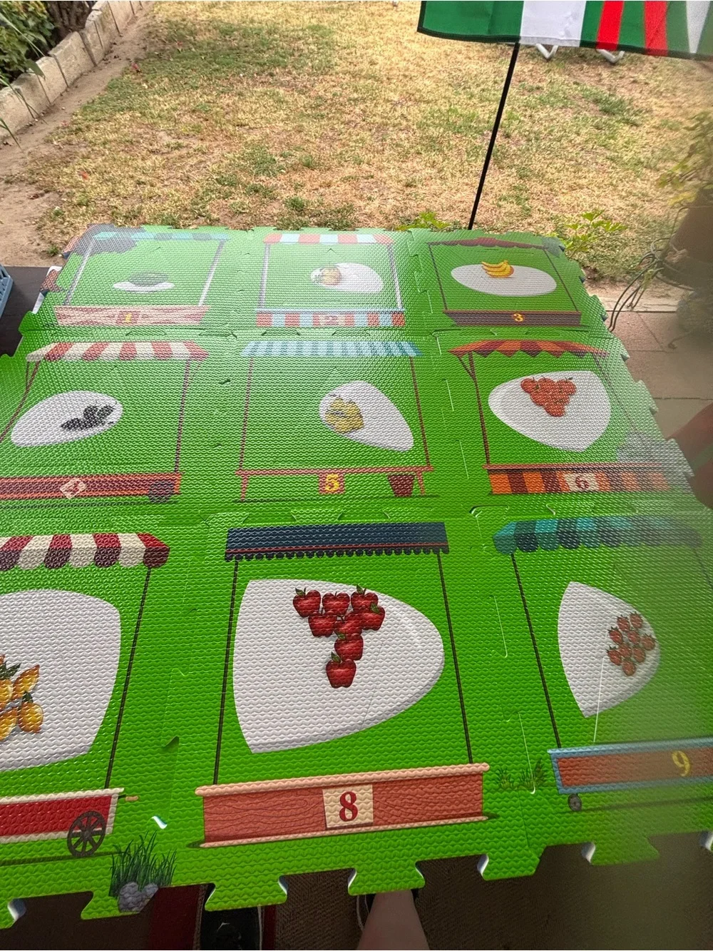 Fruit Market Puzzle Foam Play Mat - Green